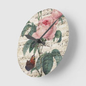 Rosen-Musik Runde Wanduhr (Winkel)