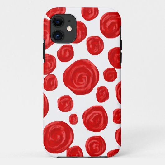 Rosen-Muster auf Weiß Case-Mate iPhone Hülle (Rückseite)
