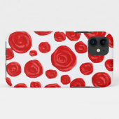 Rosen-Muster auf Weiß Case-Mate iPhone Hülle (Rückseite (Horizontal))
