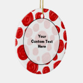 Rosen-Muster auf Weiß Keramik Ornament (Rechts)