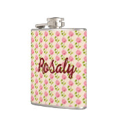 Rosen Muster rosa pink Flachmann (Links)