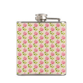 Rosen Muster rosa pink Flachmann (Rückseite)