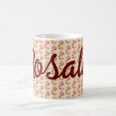 Rosen Muster rosa pink Kaffeetasse (Mittel)