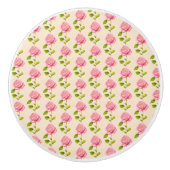Rosen Muster rosa pink Keramikknauf (Vorderseite)