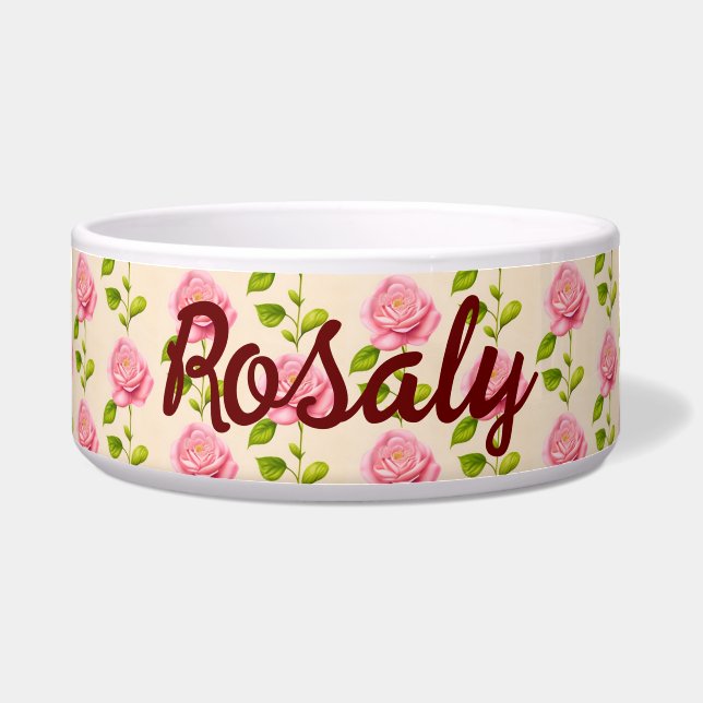 Rosen Muster rosa pink Napf (Vorderseite)