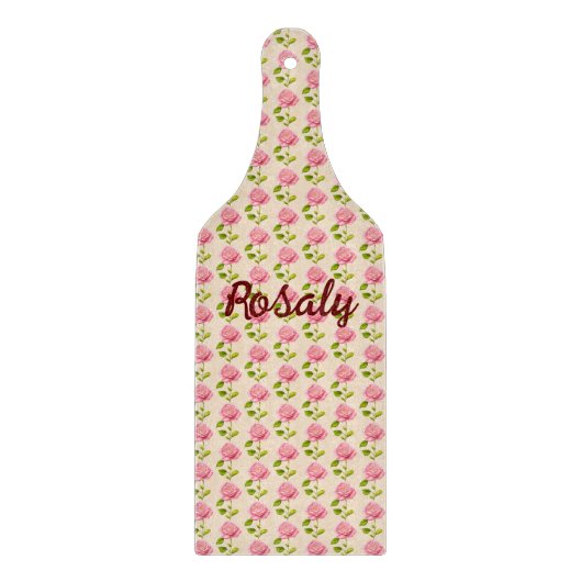 Rosen Muster rosa pink Schneidebrett (Vorderseite)