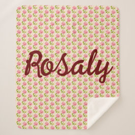Rosen Muster rosa pink Sherpadecke