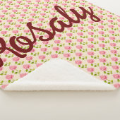 Rosen Muster rosa pink Sherpadecke (3/4)