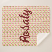 Rosen Muster rosa pink Sherpadecke (Vorderseite (Horizontal))