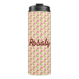 Rosen Muster rosa pink Thermosbecher
