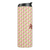 Rosen Muster rosa pink Thermosbecher (Nach links gedreht)