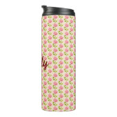 Rosen Muster rosa pink Thermosbecher (Nach rechts gedreht)