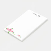 Rosen nach dem Mitteilen rosa Post-it Klebezettel (angewinkelt)