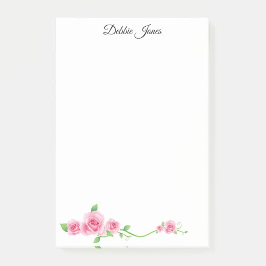 Rosen nach dem Mitteilen rosa Post-it Klebezettel (Vorderseite)