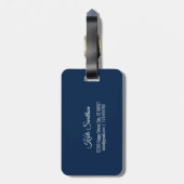 Rosen Navy Globe World Map Earth Name Gepäckanhänger (Rückseite vertikal)