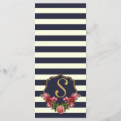 Rosen Navy Streifen und Gold Hochzeitsprogramme Programm (Rückseite)