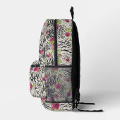Rosen On Animal Pattern Bedruckter Rucksack (Rechts)