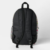 Rosen On Animal Pattern Bedruckter Rucksack (Rückseite)