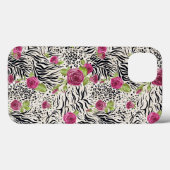 Rosen On Animal Pattern Case-Mate iPhone Hülle (Rückseite (Horizontal))
