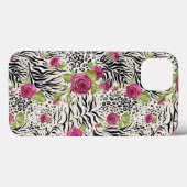Rosen On Animal Pattern Case-Mate iPhone Hülle (Rückseite (Horizontal))