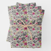 Rosen On Animal Pattern Geschenkpapier Set (Beispiel)