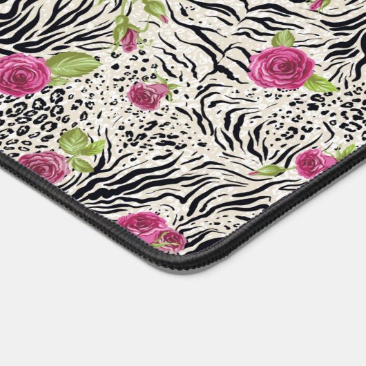 Rosen On Animal Pattern Schreibtischunterlage (Ecke)