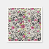 Rosen On Animal Pattern Serviette (Vorderseite)