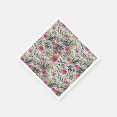 Rosen On Animal Pattern Serviette (Ecke)