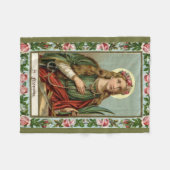 Rosen-Palmen-Schnur St. Philomena rosa Fleecedecke (Vorderseite (Horizontal))