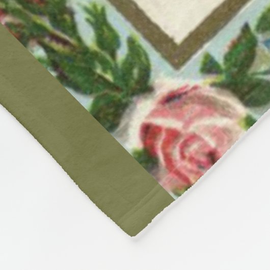 Rosen-Palmen-Schnur St. Philomena rosa Fleecedecke (Ecke)