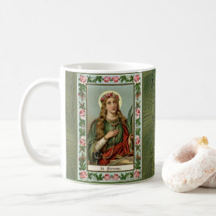 Rosen-Palmen-Schnur St. Philomena rosa Kaffeetasse