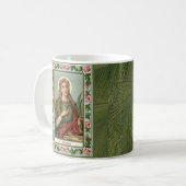 Rosen-Palmen-Schnur St. Philomena rosa Kaffeetasse (Vorderseite Links)