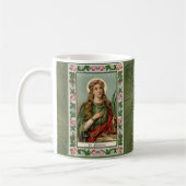 Rosen-Palmen-Schnur St. Philomena rosa Kaffeetasse (Links)