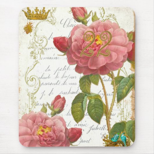 Rosen Parfumées Rougede Versailles 22 Mousepad (Vorne)