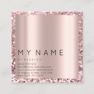 Rosen-peitscht quadratisches Glitzer-Make-up Terminkarte