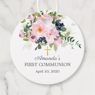 Rosen & Peonies Erste Heilige Kommune Geschenkanhänger