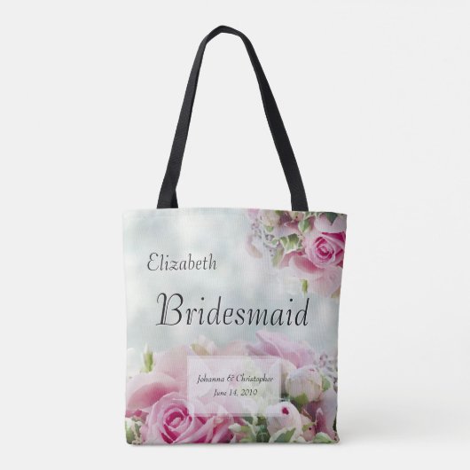Rosen & Peonies Hochzeitsfeier von Bridesmaid Tasche (Rückseite)