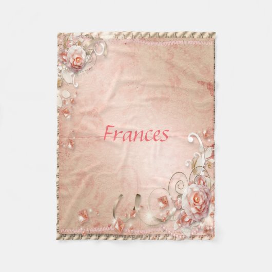 Rosen, Perlen und Edelsteine Fleecedecke (Vorderseite)