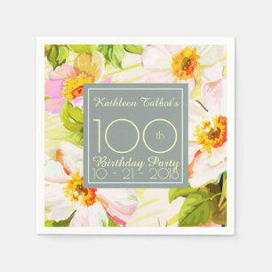 Rosen-Pfingstrosen-100. Serviette
