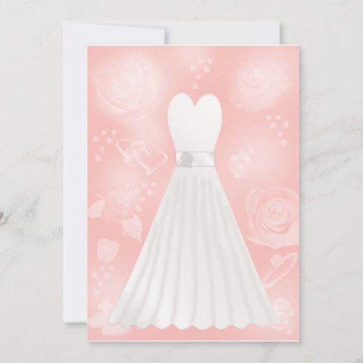 Rosen-Pfirsich-Brautparty-Einladung Einladung (Rückseite)