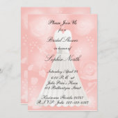 Rosen-Pfirsich-Brautparty-Einladung Einladung (Vorne/Hinten)