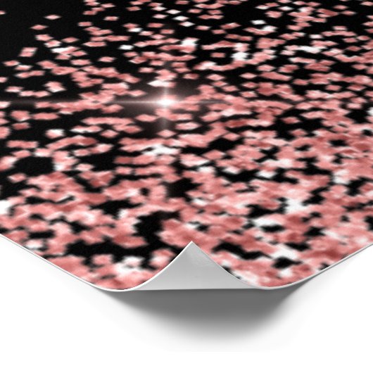 Rosen Pink Dress Imitats Glitzer Quinceanera Willk Poster (Ecke)