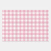Rosen Pink Einfach Kariert Geschenkpapier Set (Vorderseite)