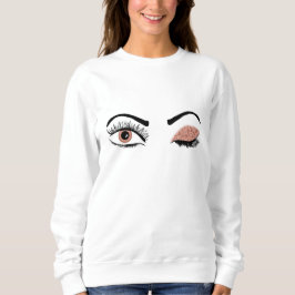Rosen Pink Gold Eyelashes Glitzer Sweatshirt