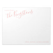 Rosen Pink-Nachname Skript-Editor Notizblock (Vorderseite)