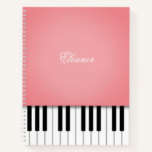 Rosen Pink Piano Music Keyboard Custom Notebook Notizblock