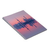 Rosen Pink Skyline Mirror Glow Notebook Notizblock (Rechte Seite)