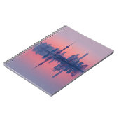 Rosen Pink Skyline Mirror Glow Notebook Notizblock (Linke Seite)
