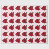 Rosen-Polka-Punkt-Verpackungs-Papier Geschenkpapier (Flach)