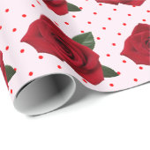 Rosen-Polka-Punkt-Verpackungs-Papier Geschenkpapier (Rolleneckpunkt)